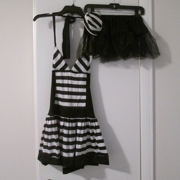 Deluxe Sexy Jail Bait PRISONER CONVICT Cosplay HALLOWEEN COSTUME Dress-up Outfit - Picture 1 of 6